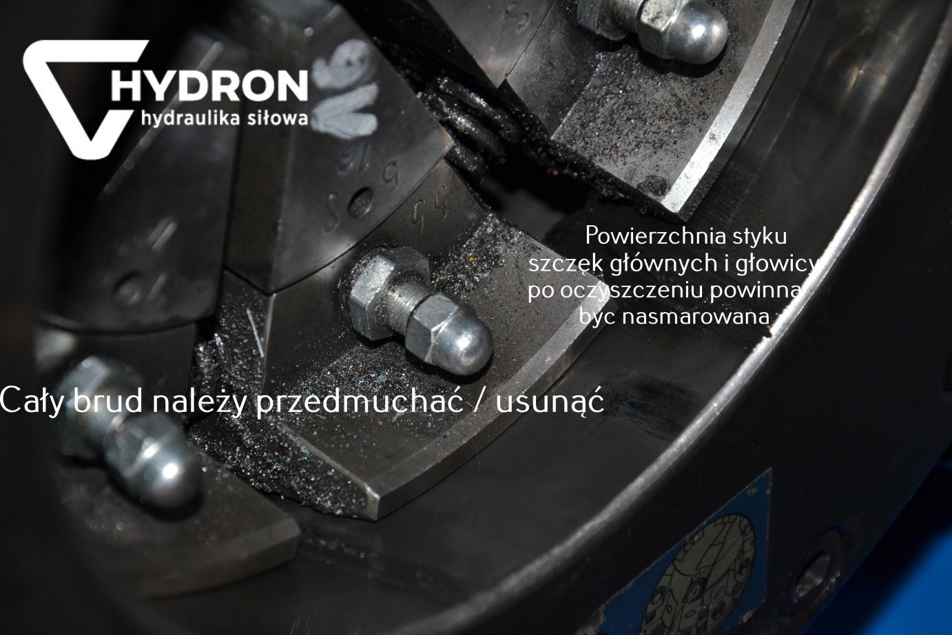 przykład zanieczyszczeń na głowicy zakuwarki